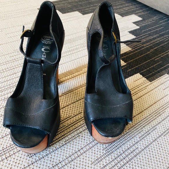 Jeffrey Campbell Foxy Wood Platform Heels - Picture 2 of 5